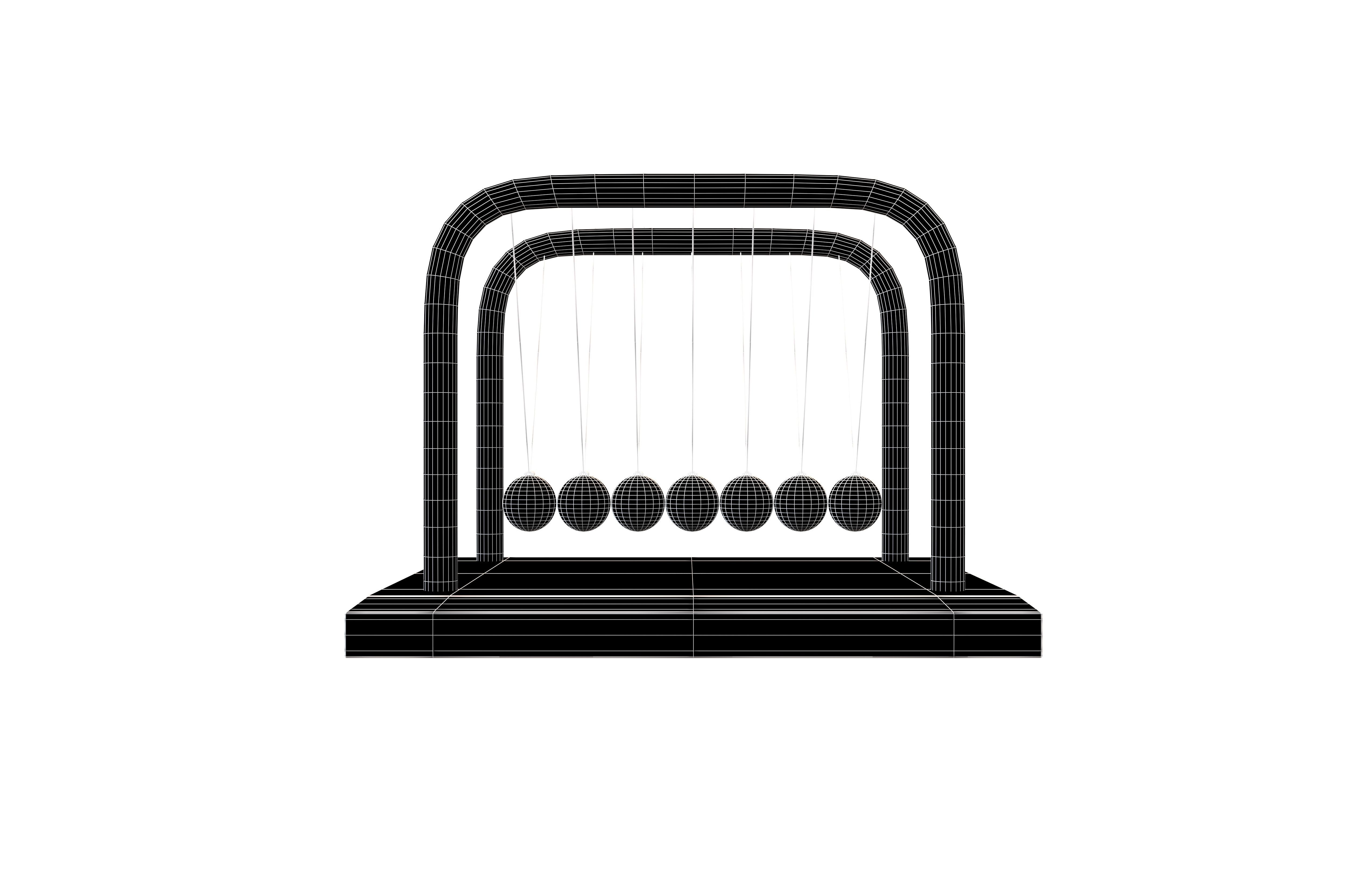 Newton Cradle v1 001 Low-poly 3D model_5