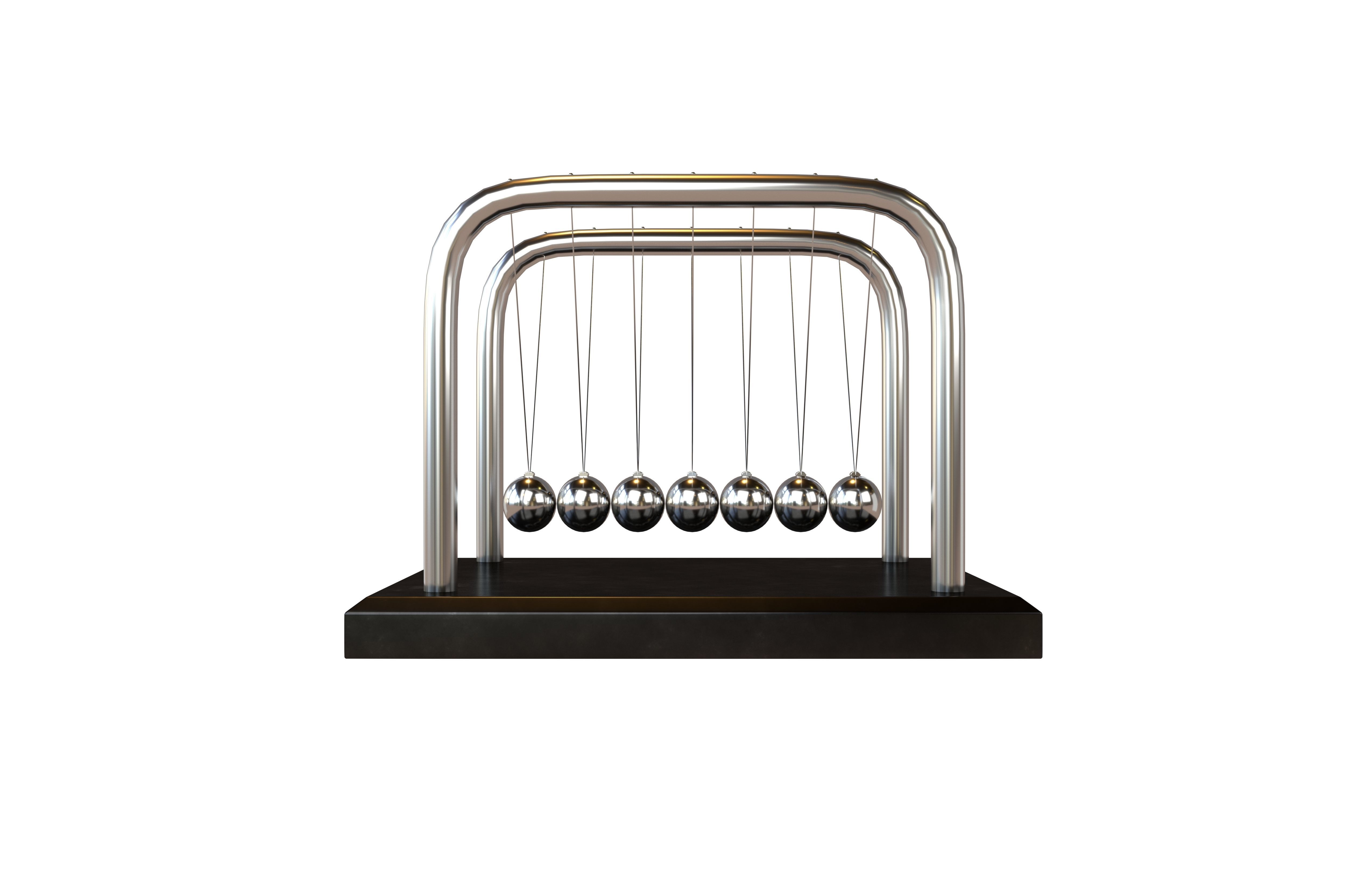 Newton Cradle v1 001 Low-poly 3D model_2