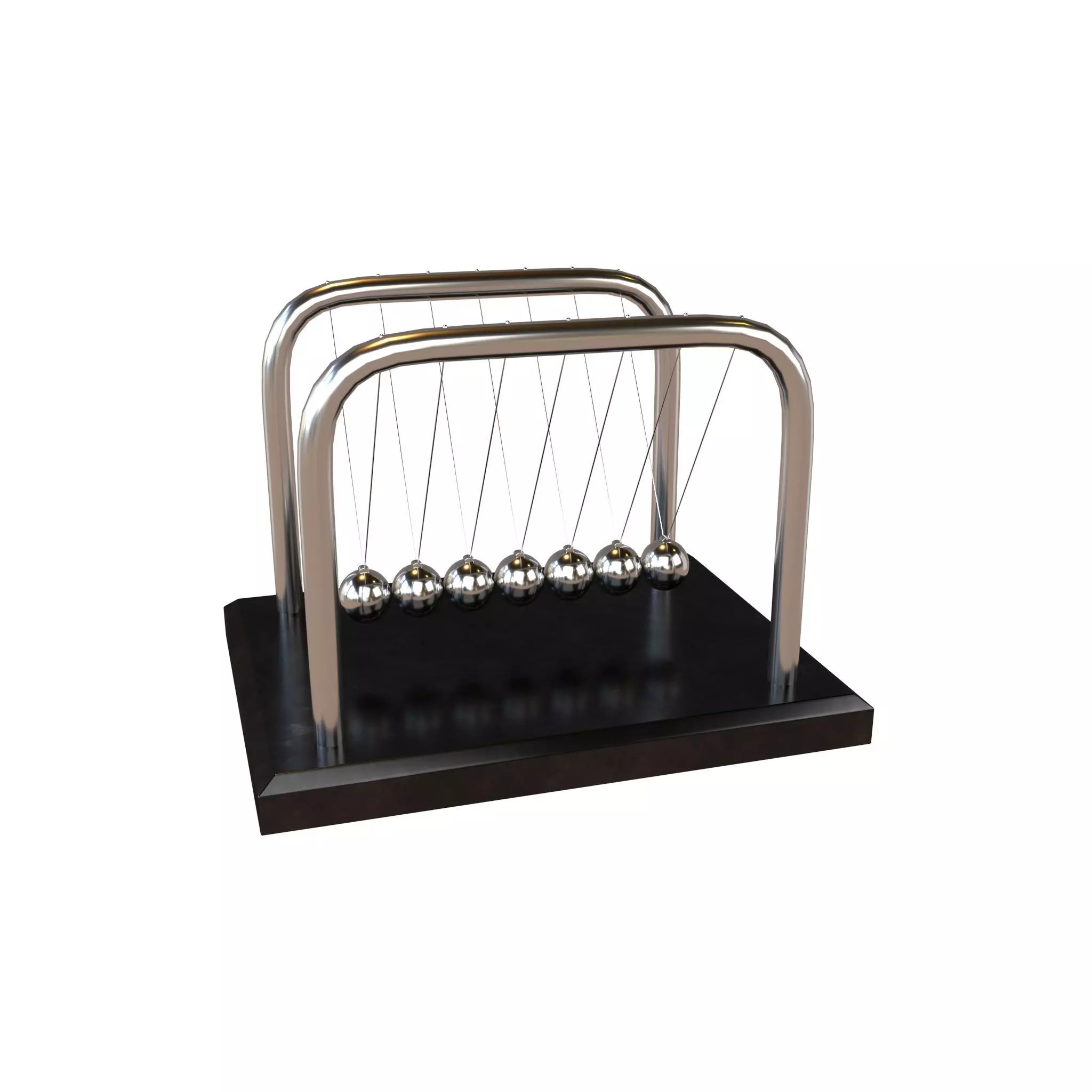 Newton Cradle v1 001 Low-poly 3D model_0
