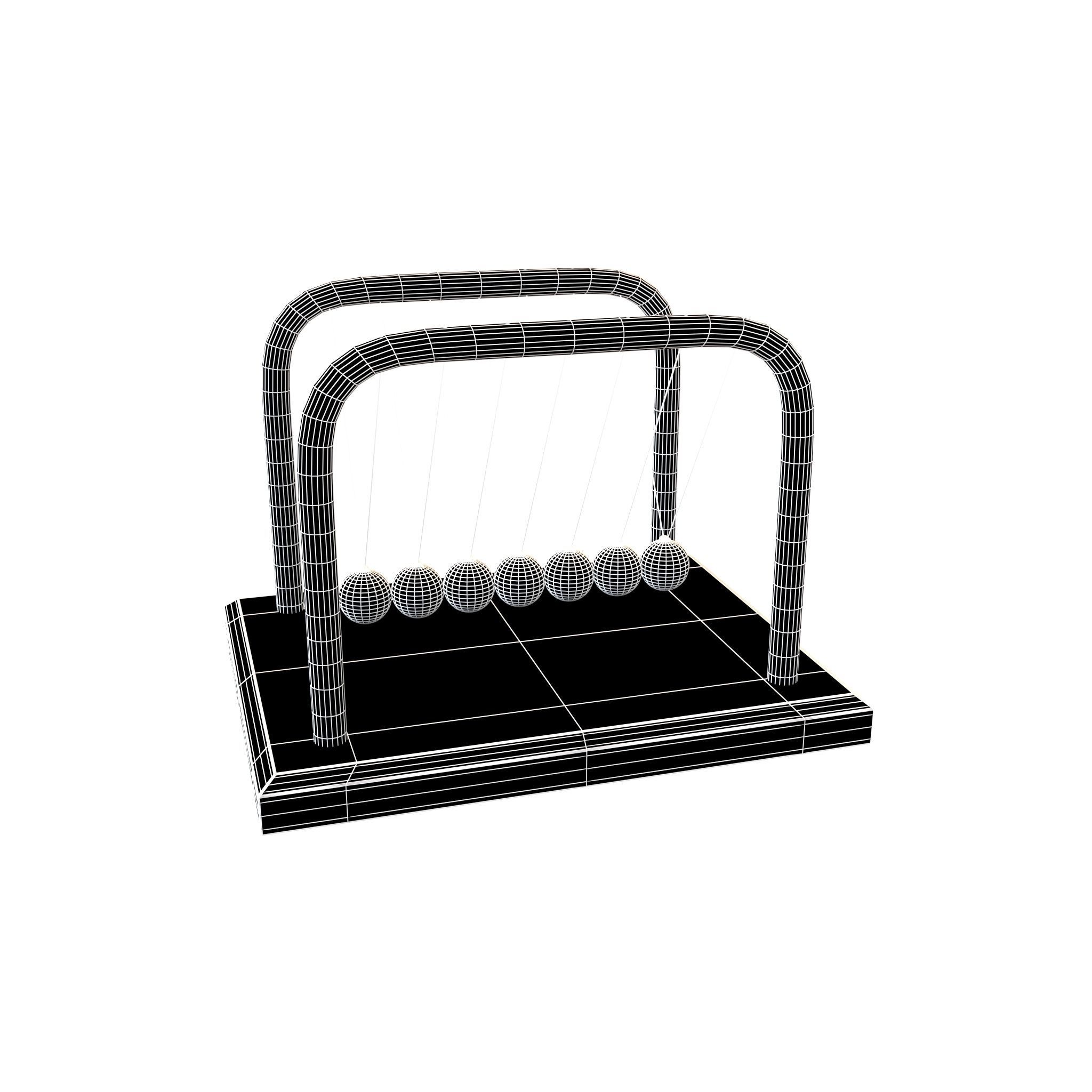 Newton Cradle v1 001 Low-poly 3D model_4