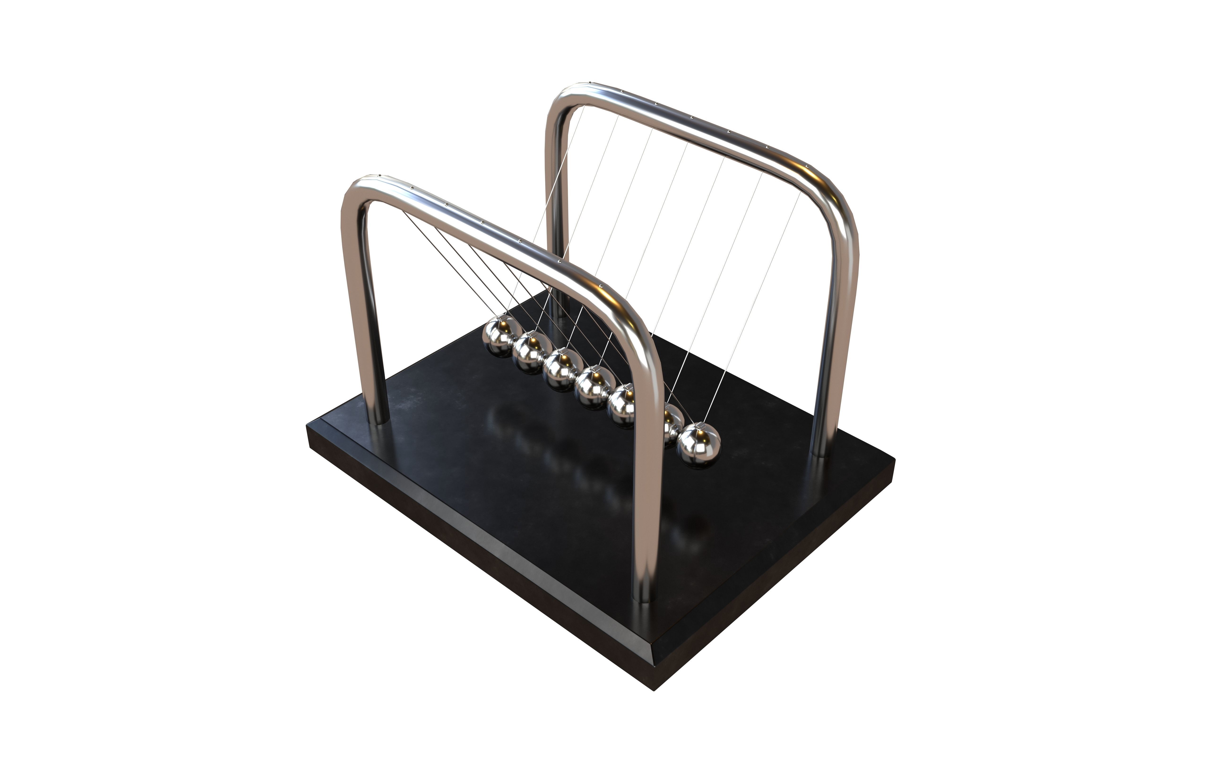 Newton Cradle v1 001 Low-poly 3D model_3