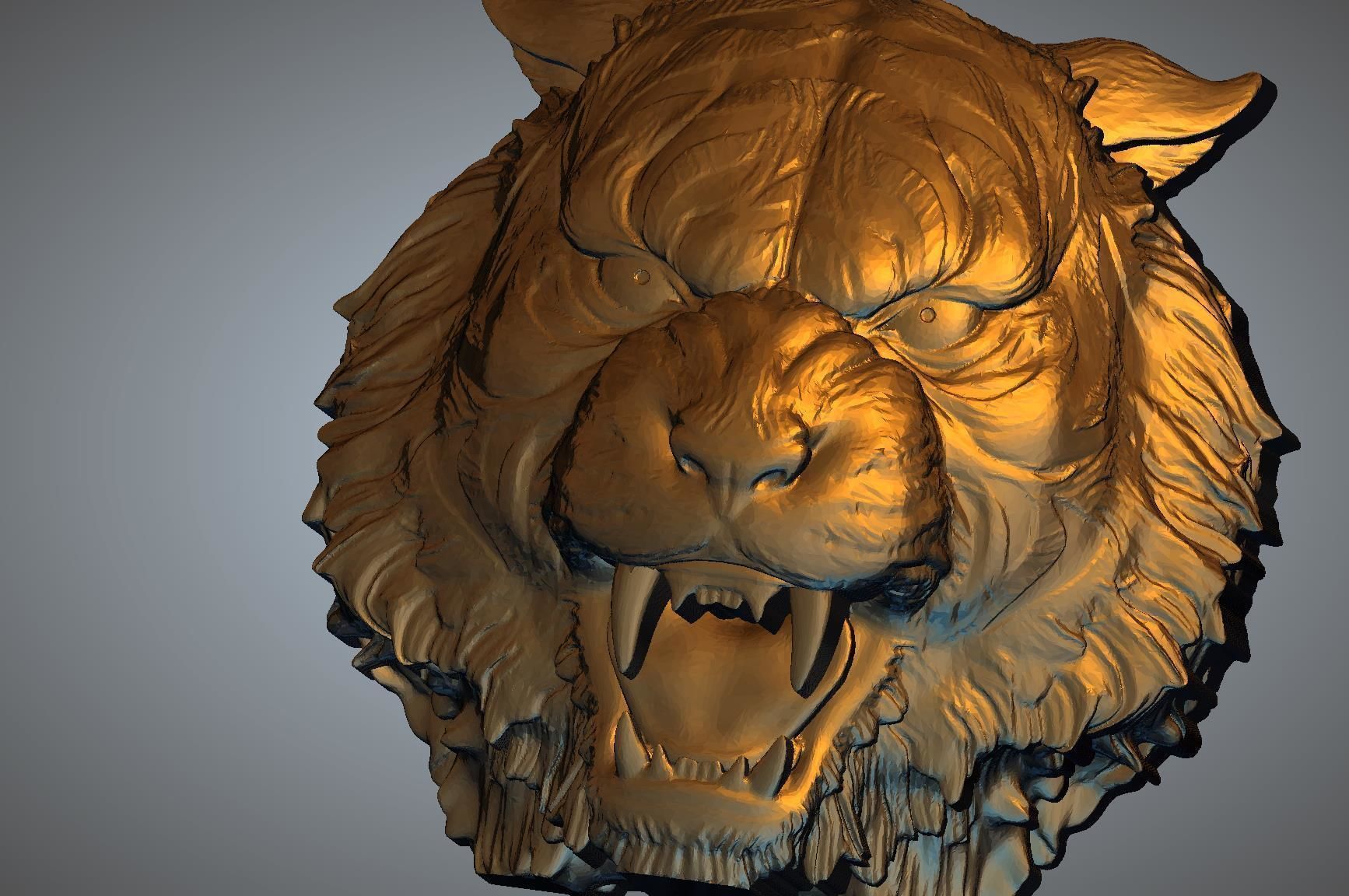 Tiger face 3D print model_2
