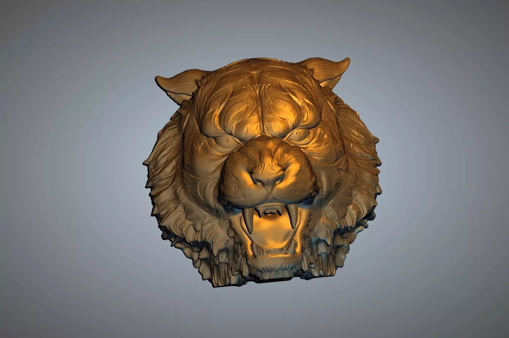 Tiger face 3D print model_0