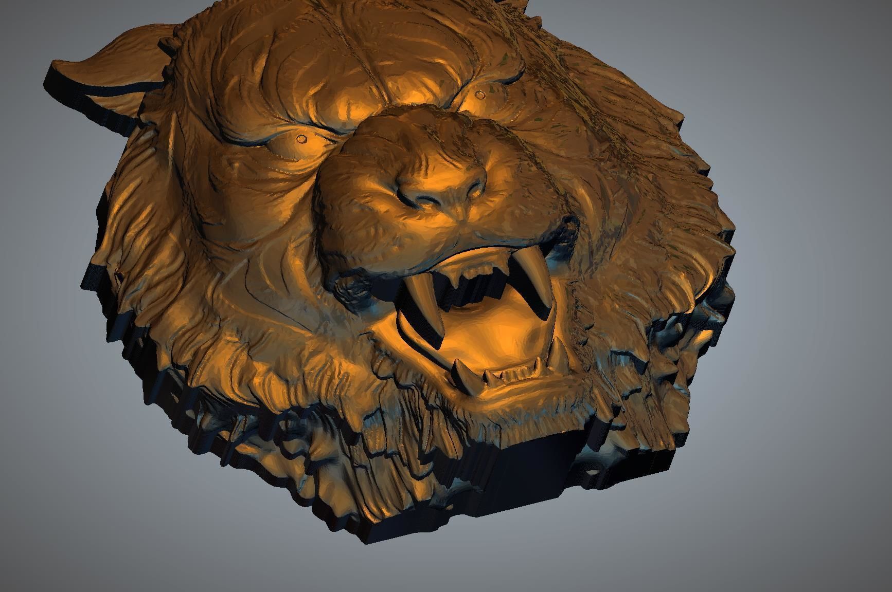 Tiger face 3D print model_3