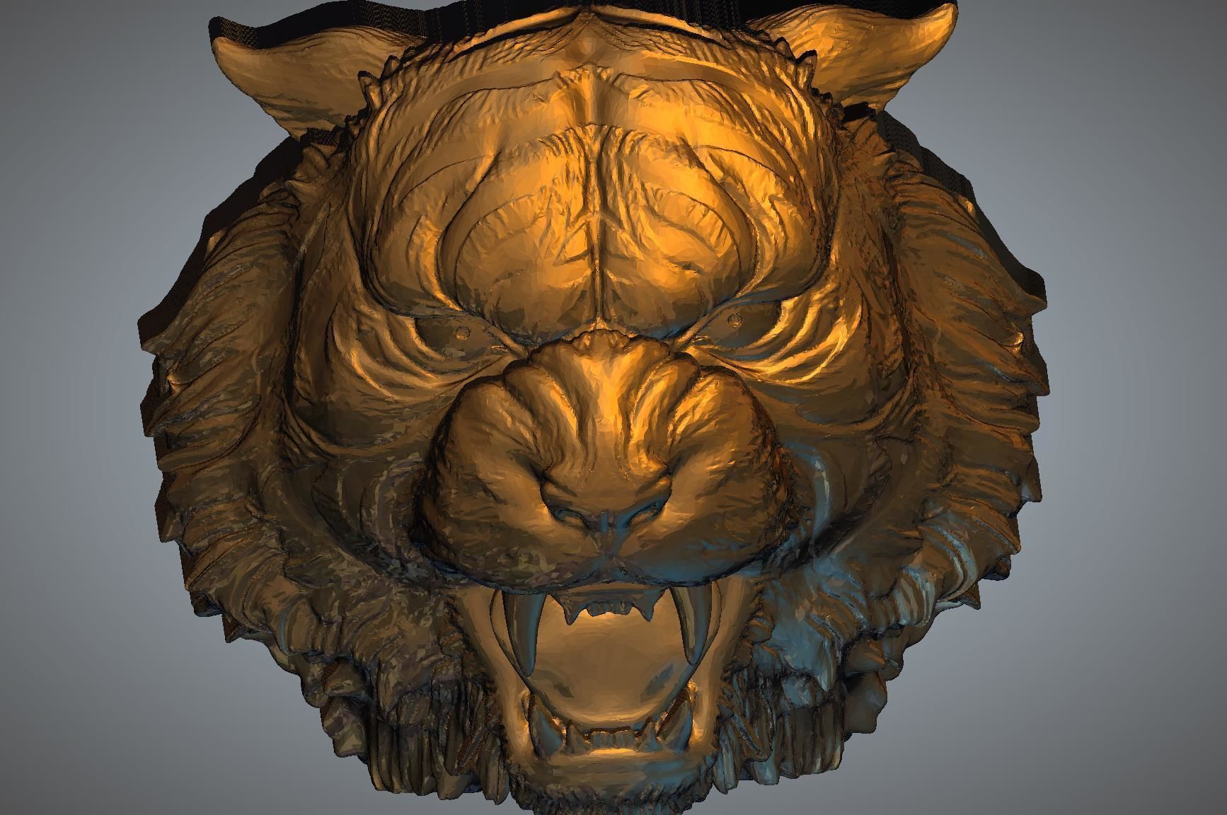 Tiger face 3D print model_4