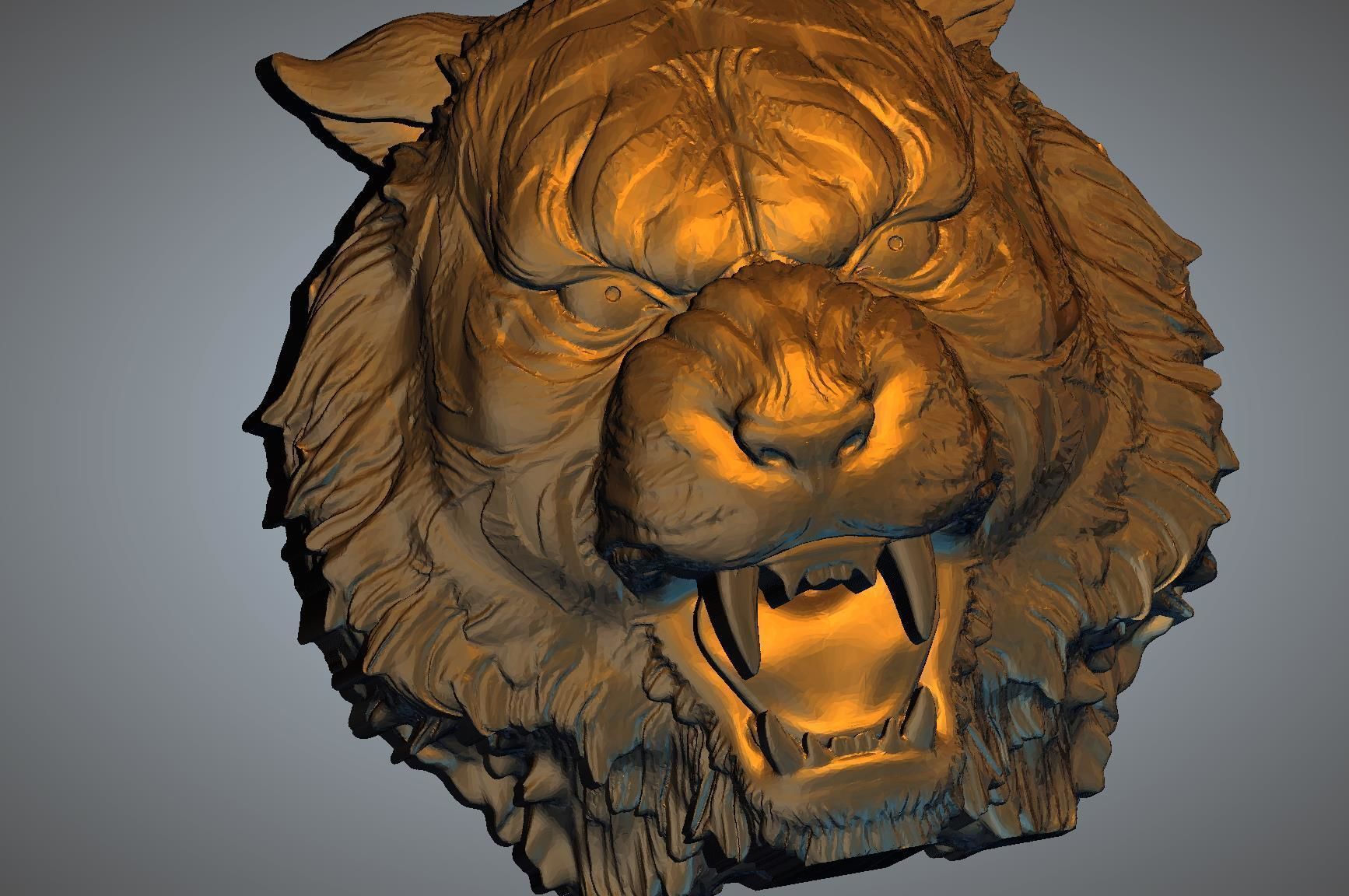 Tiger face 3D print model_1