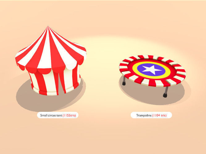Circus Props Low-poly 3D model_6