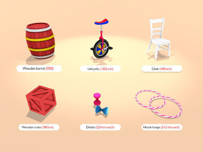 Circus Props Low-poly 3D model_8