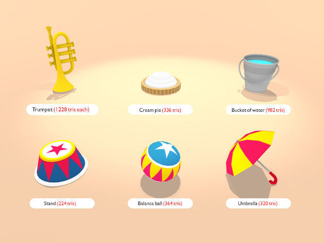 Circus Props Low-poly 3D model_3