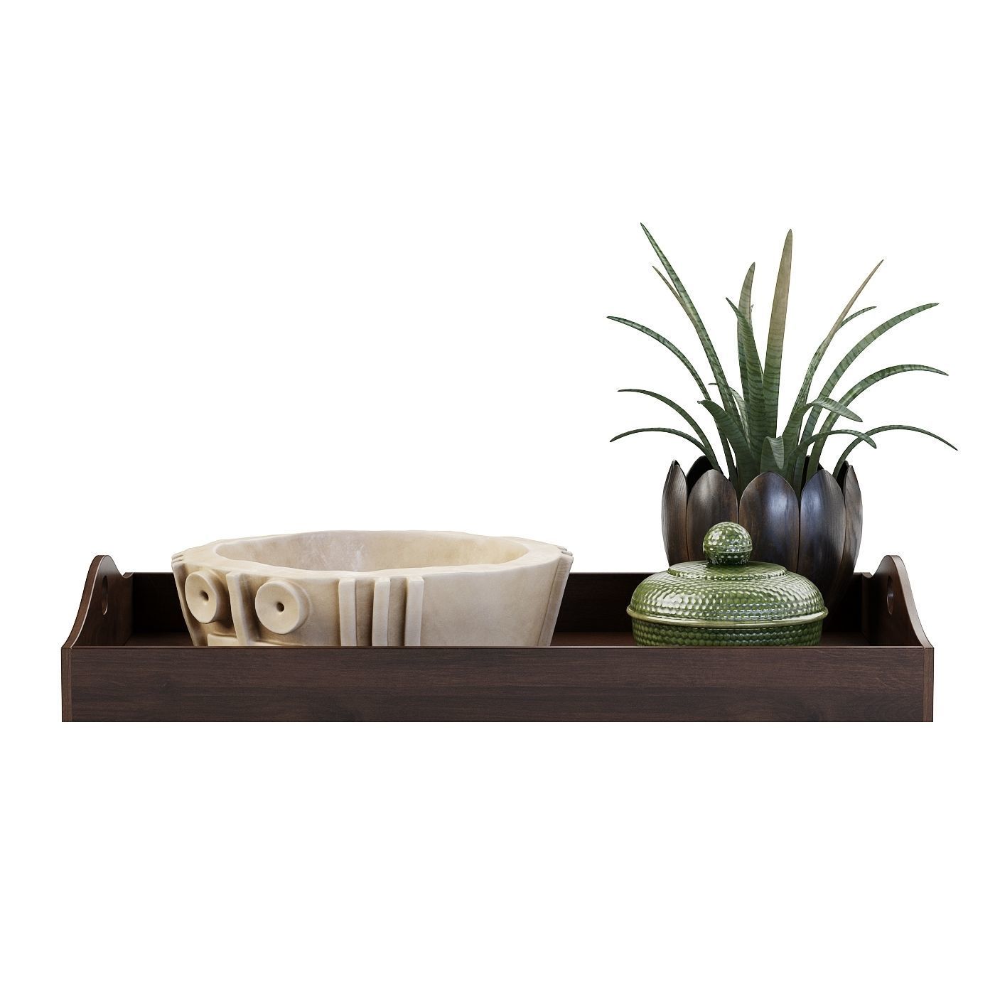Tray with Decor 3D model_1