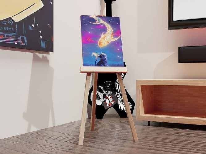 Wooden Easel Free 3D model