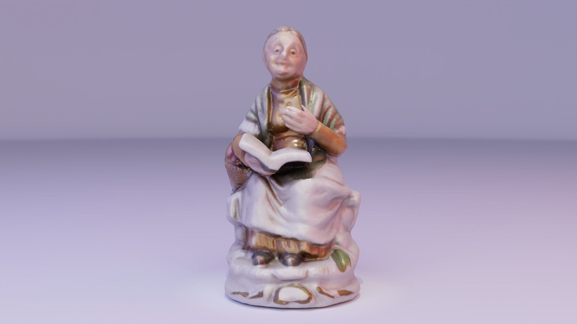 Old man and woman statue high-poly 3D Model Collection_20