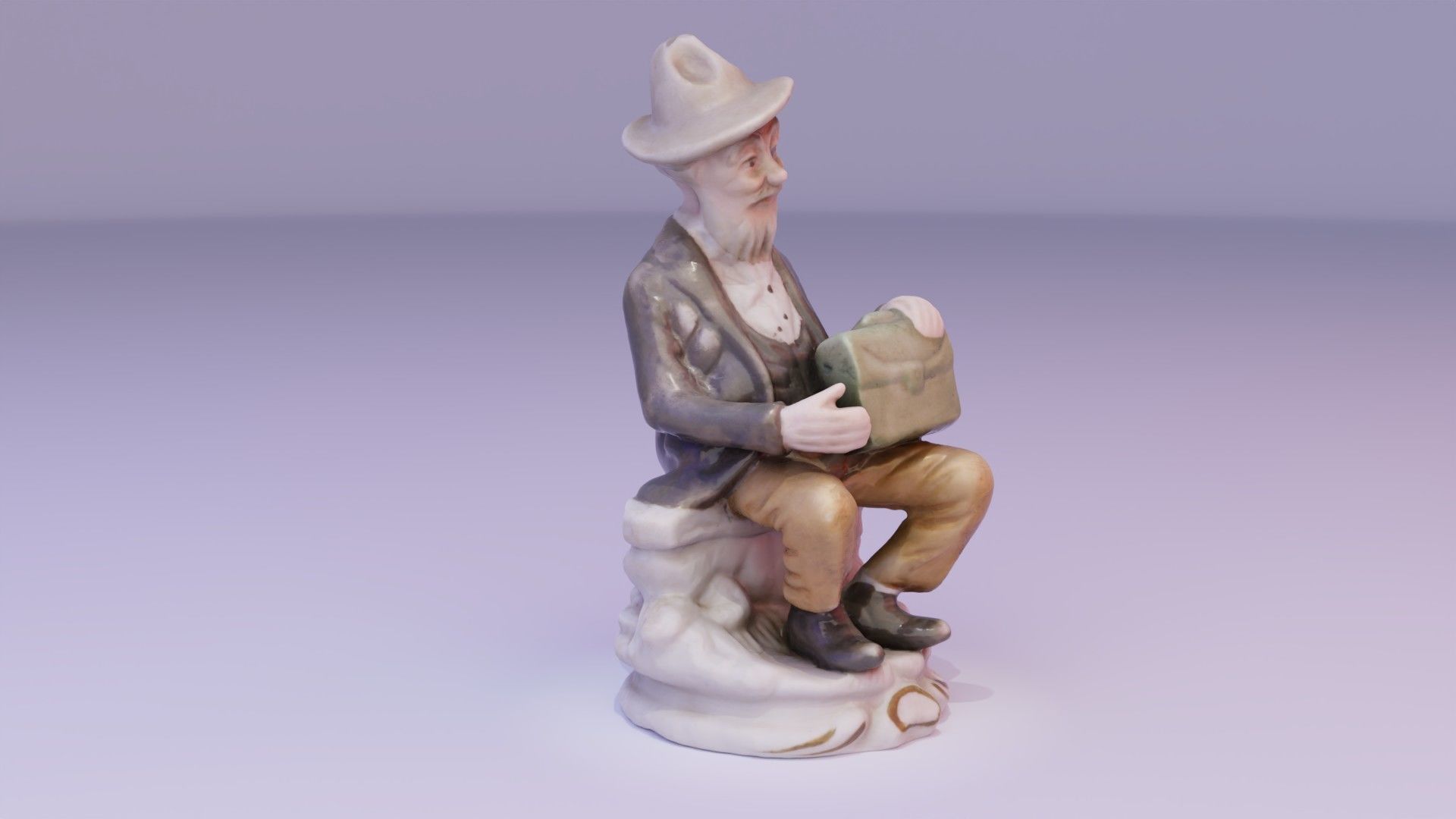 Old man and woman statue high-poly 3D Model Collection_8