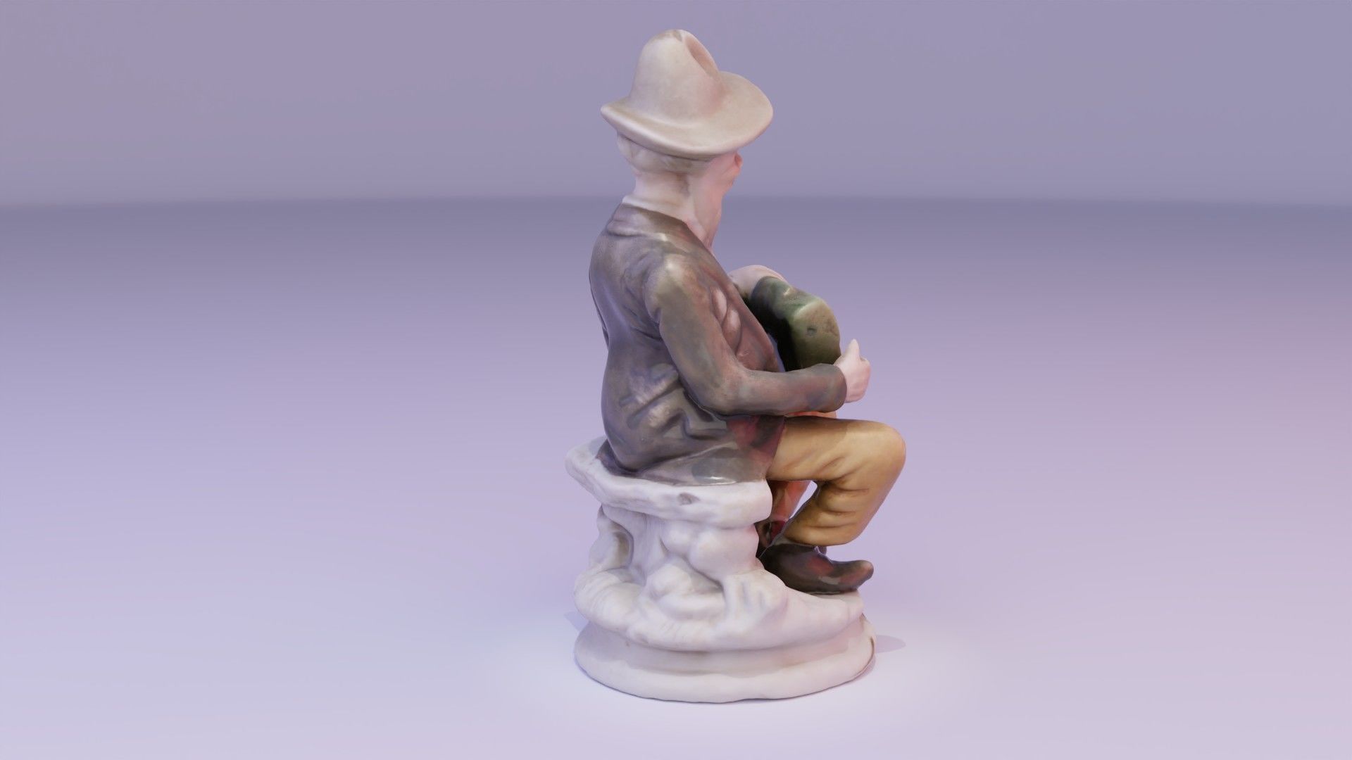 Old man and woman statue high-poly 3D Model Collection_13