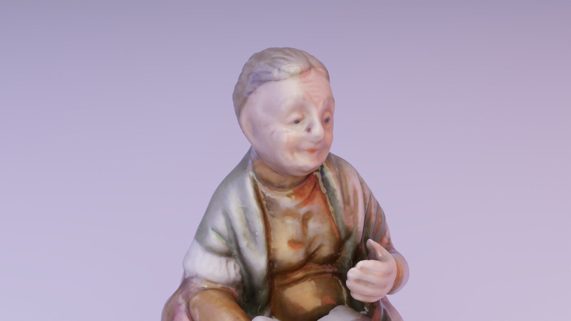 Old man and woman statue high-poly 3D Model Collection_28