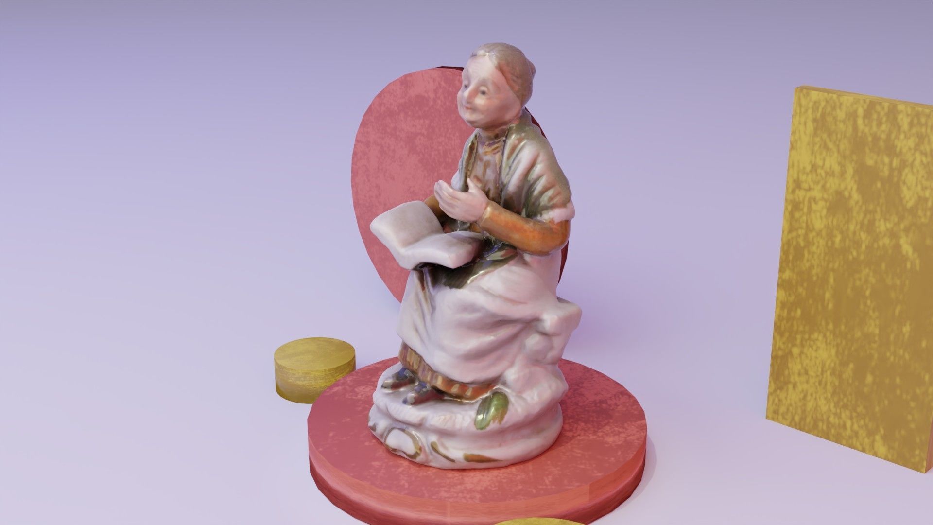 Old man and woman statue high-poly 3D Model Collection_24