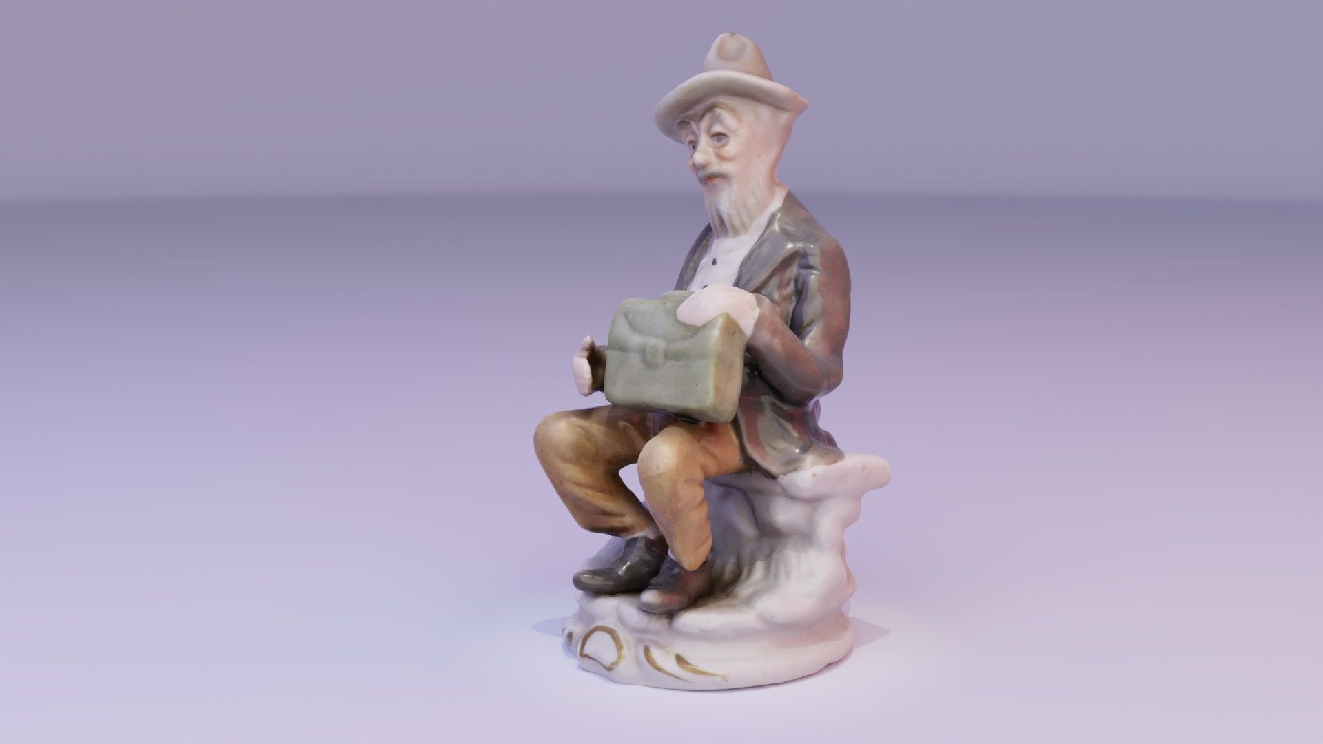 Old man and woman statue high-poly 3D Model Collection_9