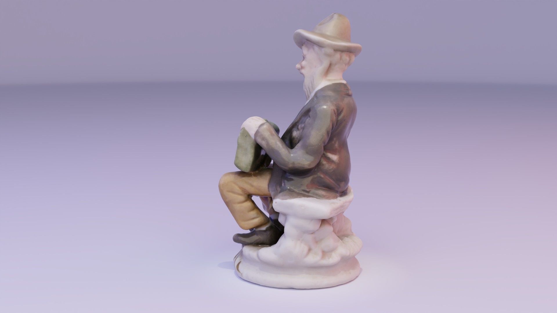 Old man and woman statue high-poly 3D Model Collection_12