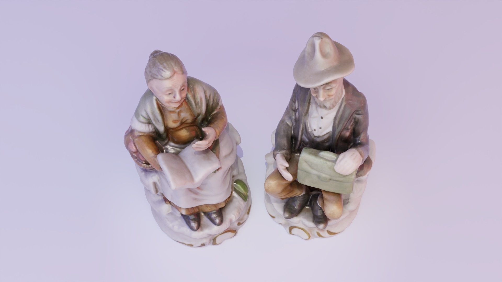Old man and woman statue high-poly 3D Model Collection_5