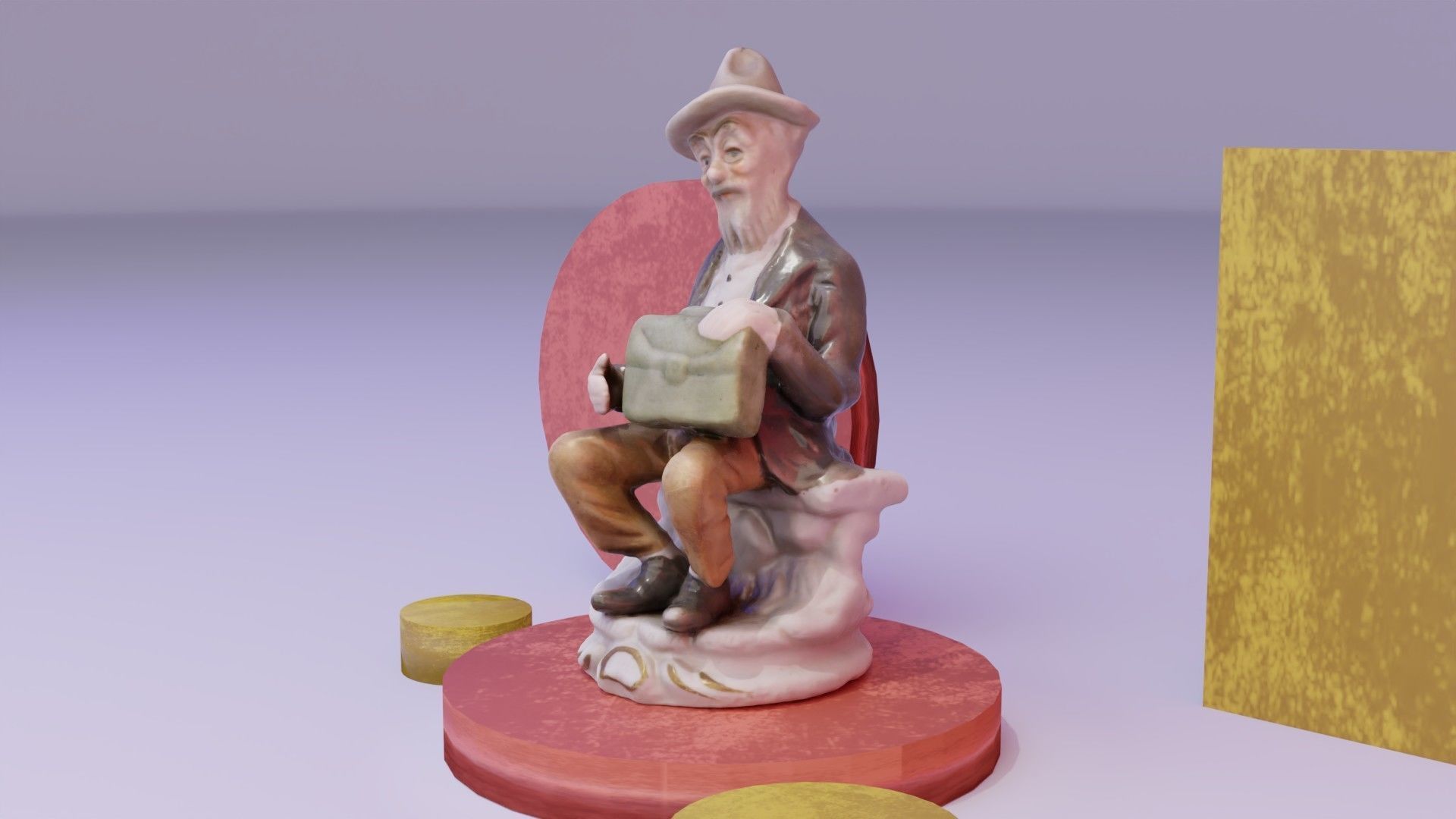 Old man and woman statue high-poly 3D Model Collection_14