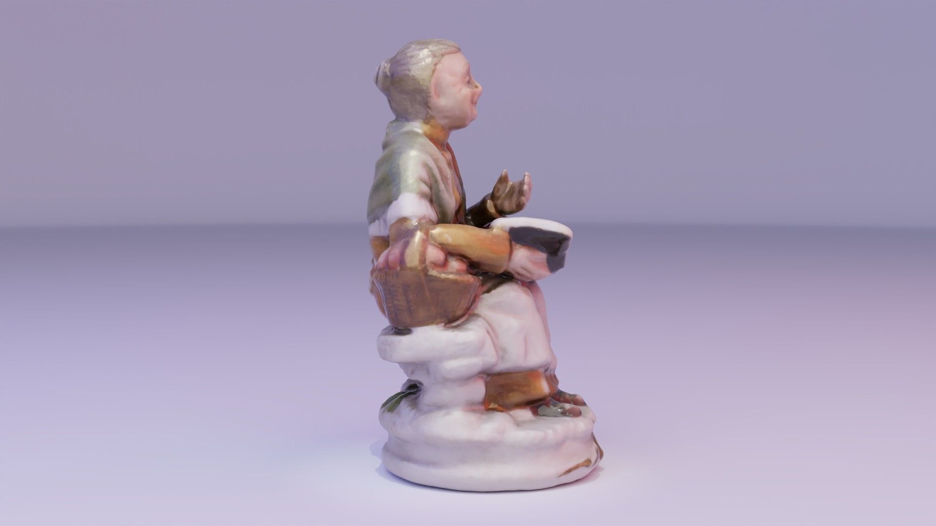 Old man and woman statue high-poly 3D Model Collection_25