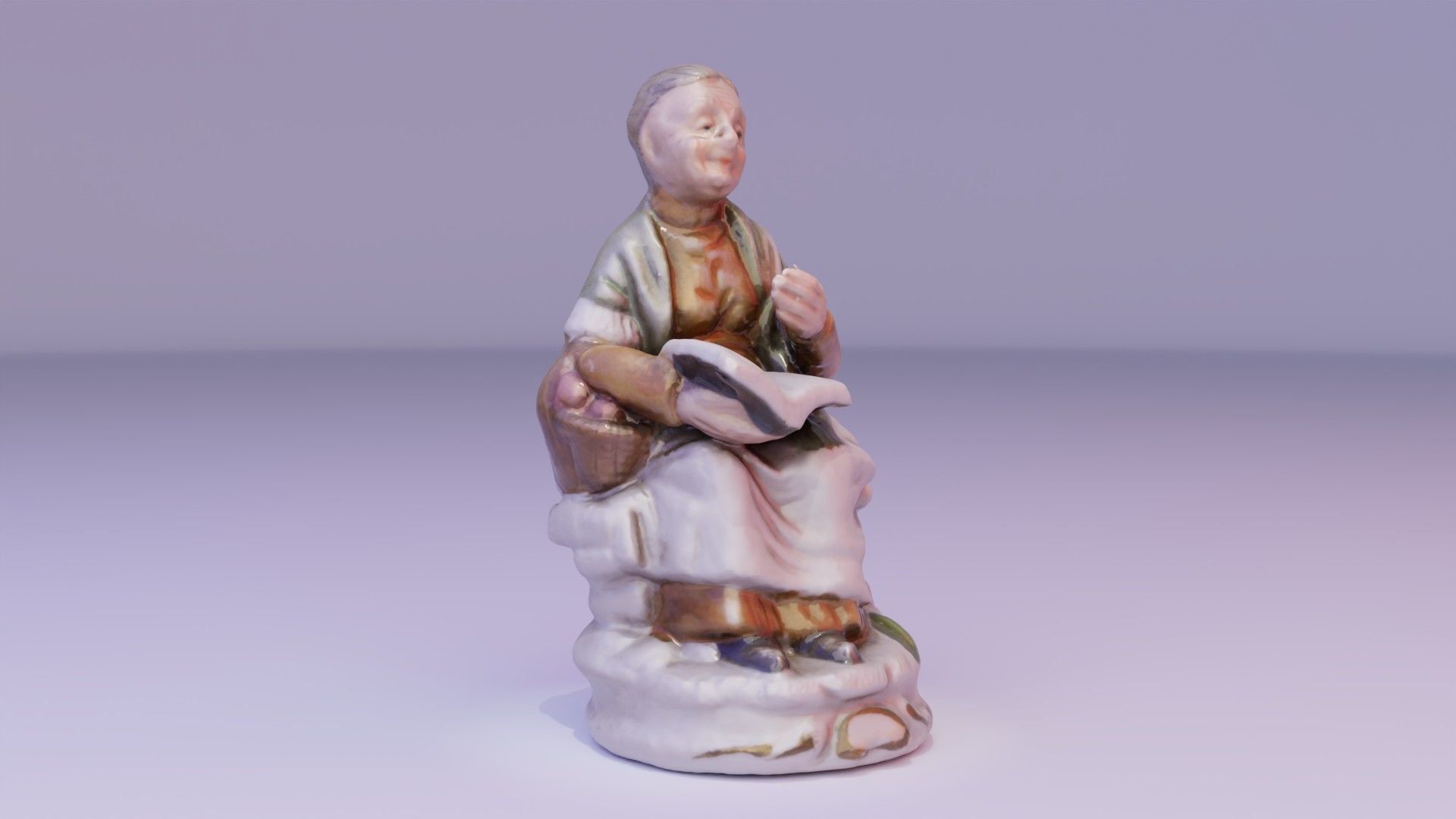 Old man and woman statue high-poly 3D Model Collection_19