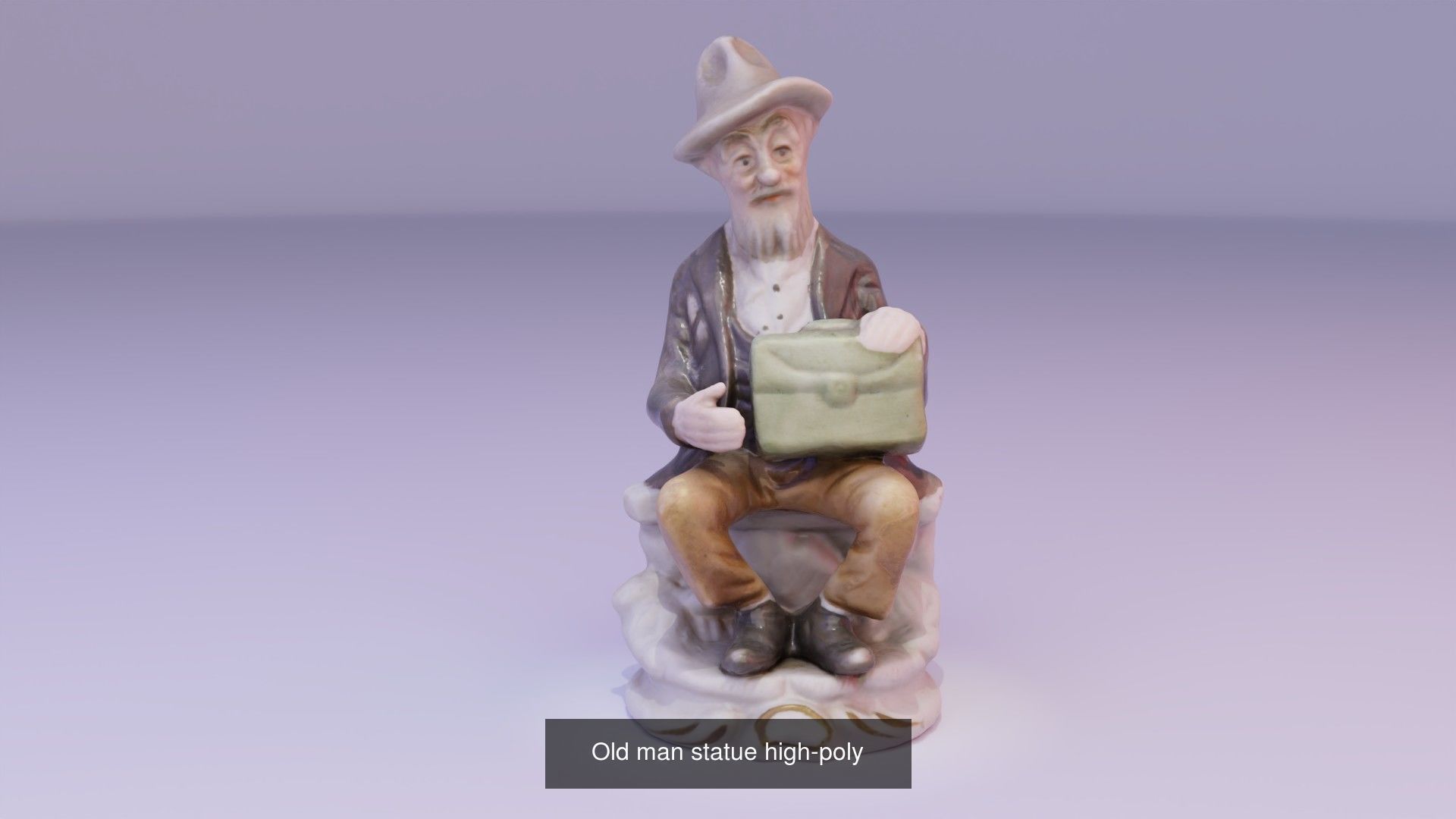 Old man and woman statue high-poly 3D Model Collection_6