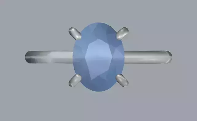 Digital Ring Jewelry Silver Oval Gemstones Band Ring Jewelry  3D print model