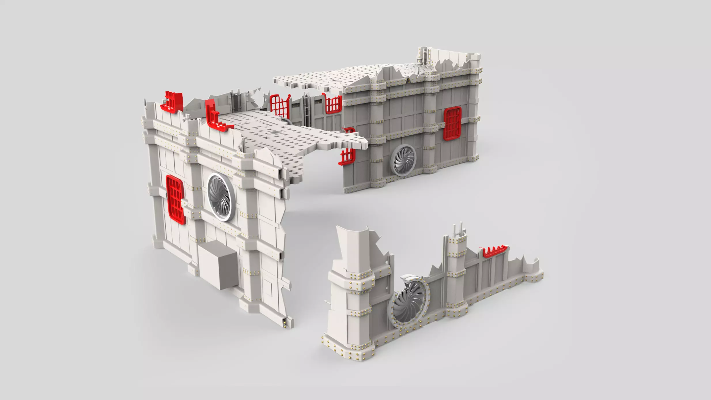 Battlezone Manufactorum  Sub cloister and Storage Fane 3D print model_0