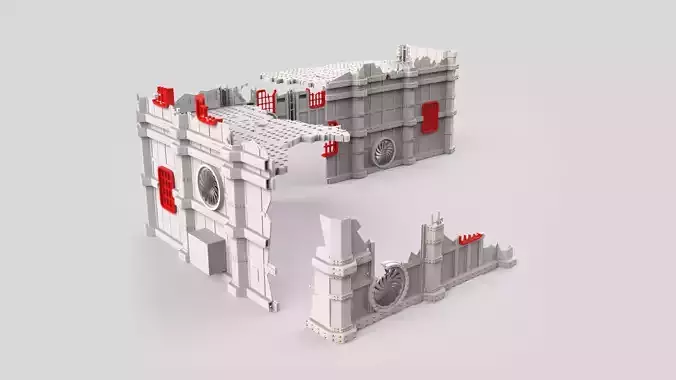 Battlezone Manufactorum  Sub cloister and Storage Fane 3D print model