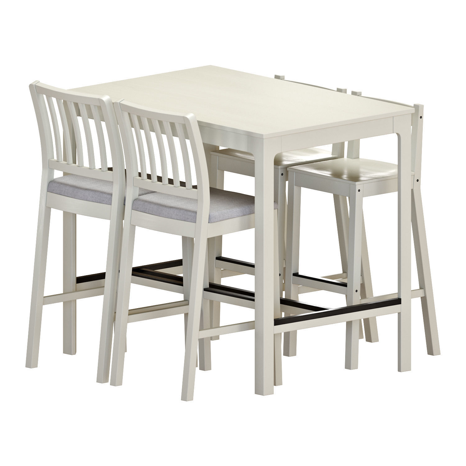 EKEDALEN Bar Table and Stools 3D model_2