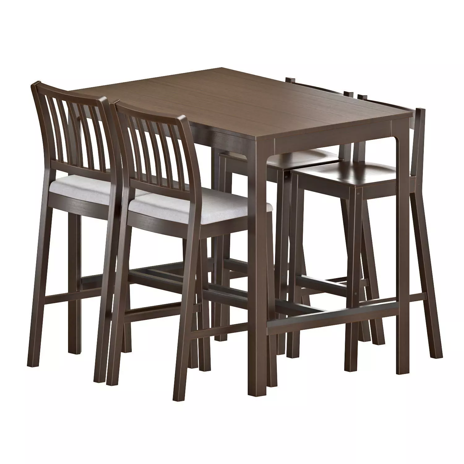 EKEDALEN Bar Table and Stools 3D model_0