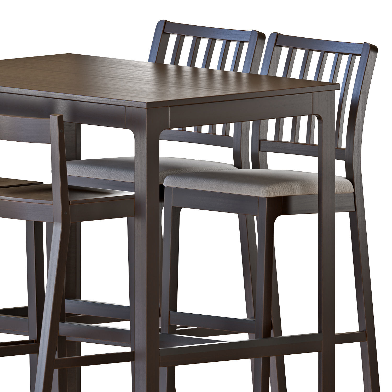 EKEDALEN Bar Table and Stools 3D model_6