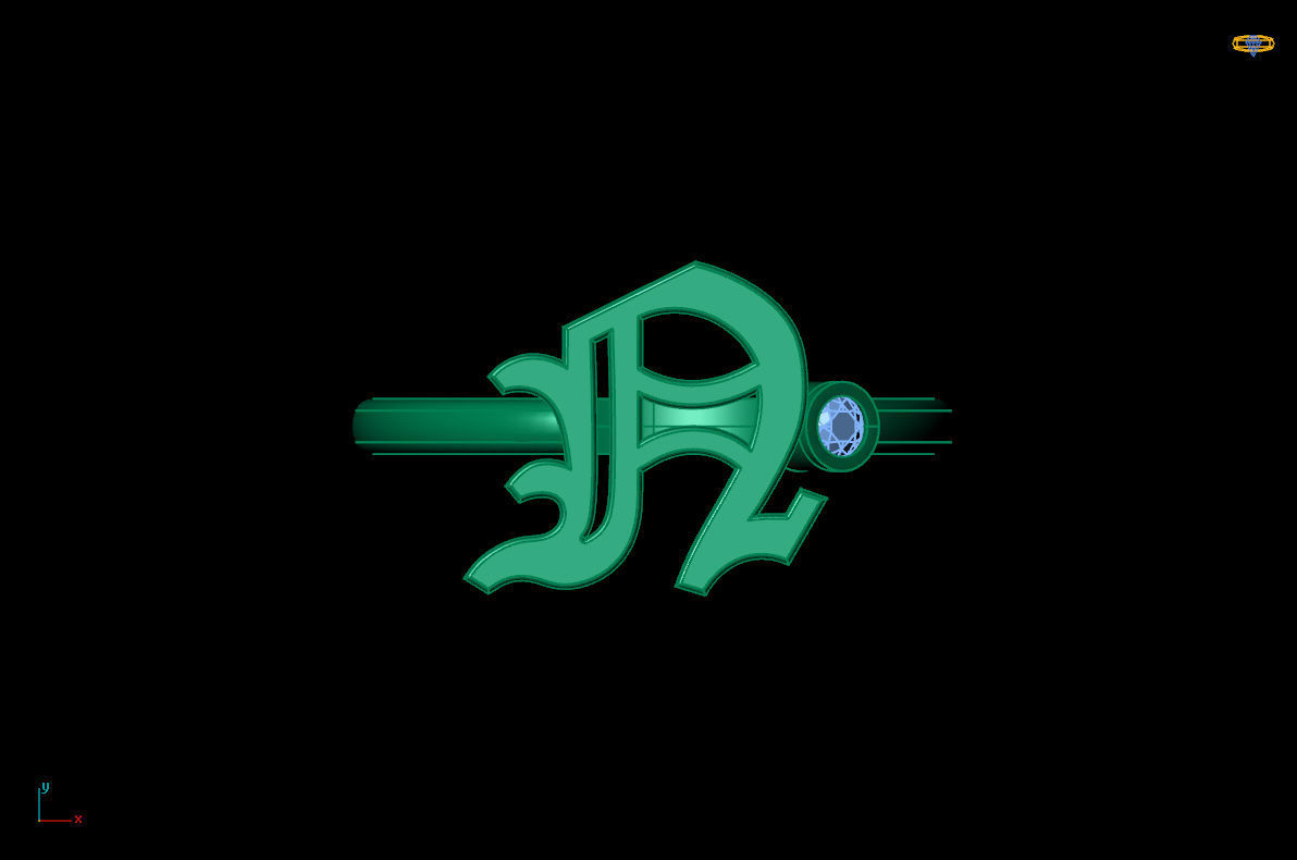 - Old English font ring N 3D print model_6