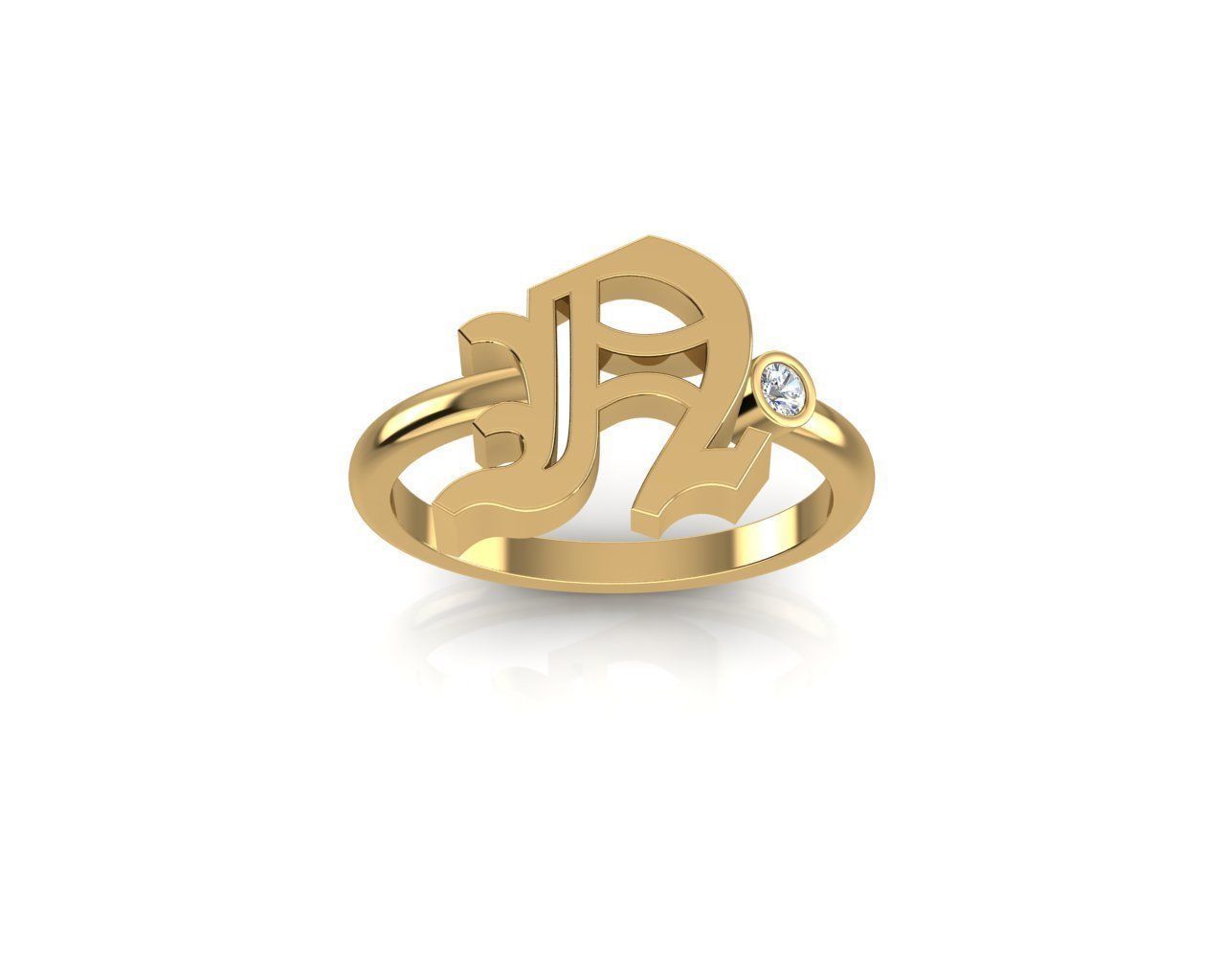 - Old English font ring N 3D print model_1