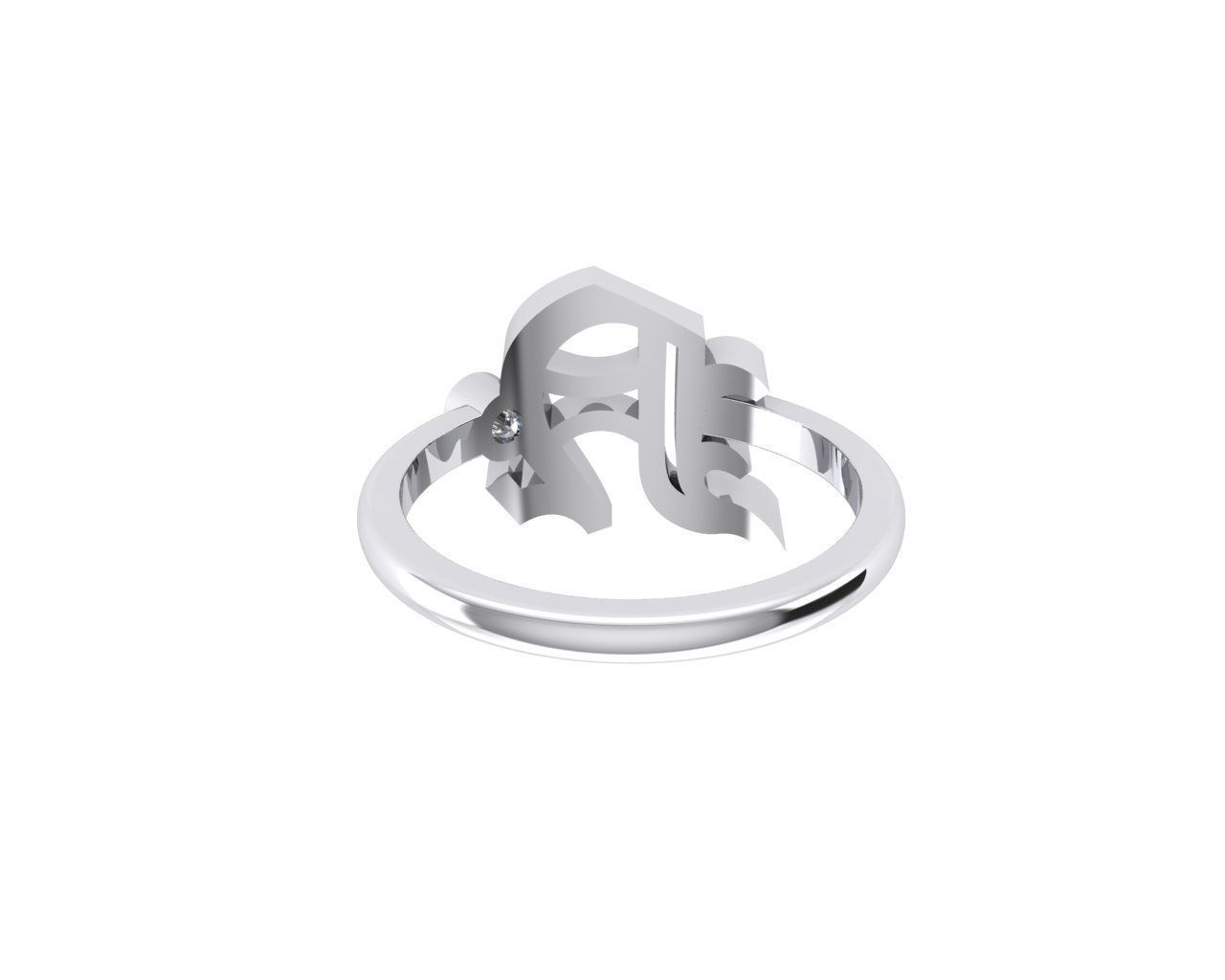 - Old English font ring N 3D print model_5