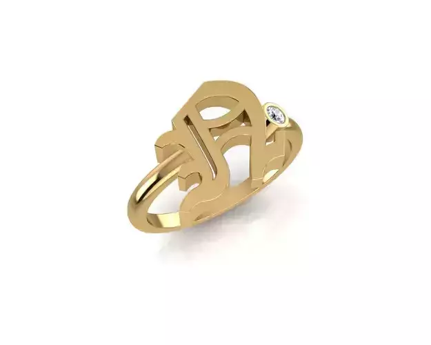 - Old English font ring N 3D print model
