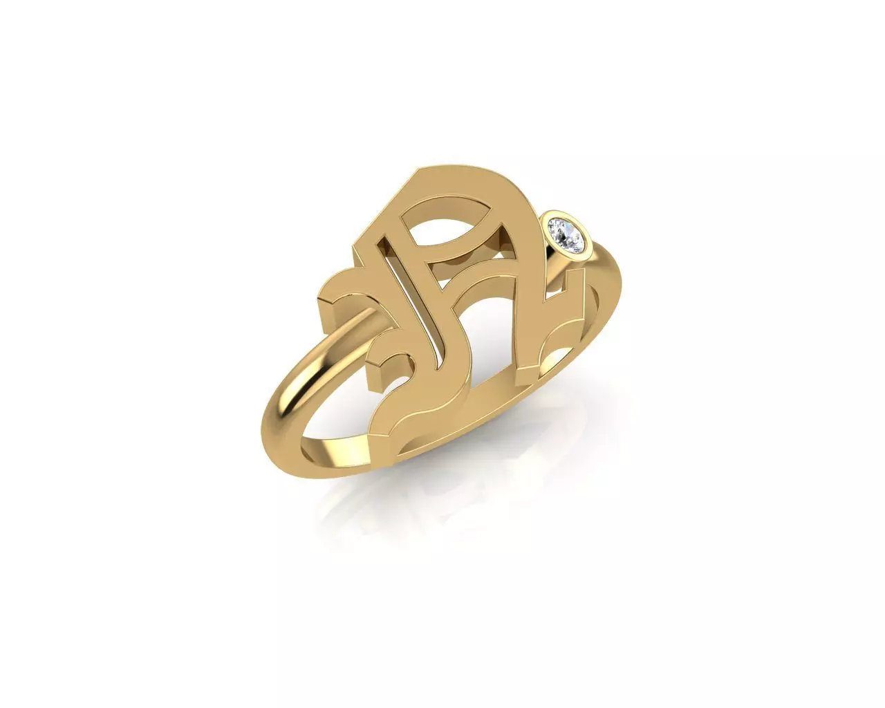 - Old English font ring N 3D print model_0