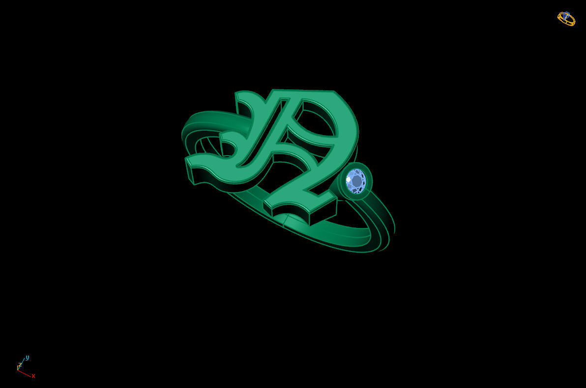 - Old English font ring N 3D print model_9