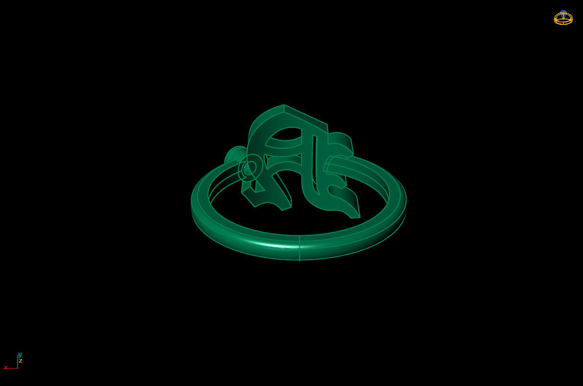 - Old English font ring N 3D print model_10