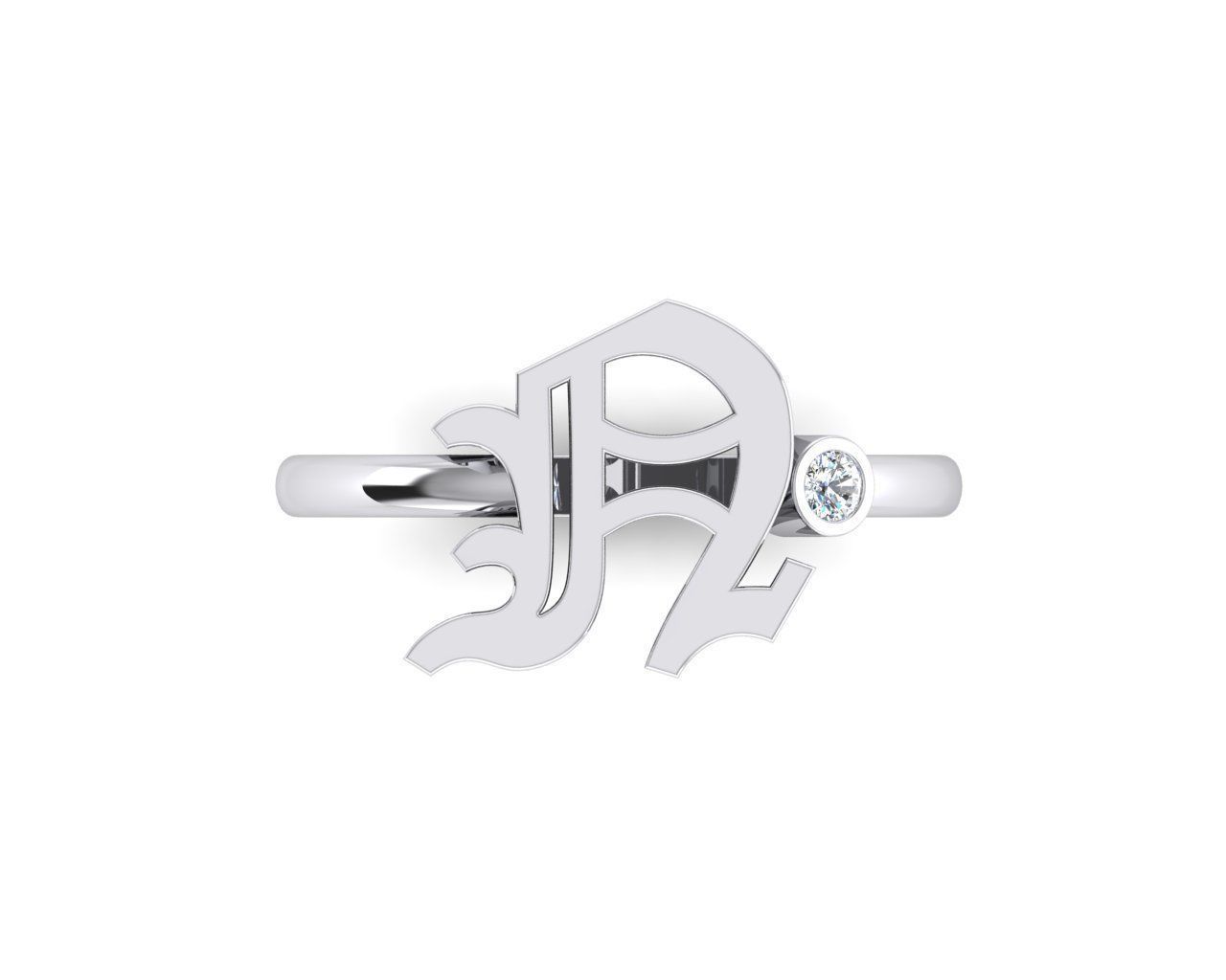 - Old English font ring N 3D print model_4