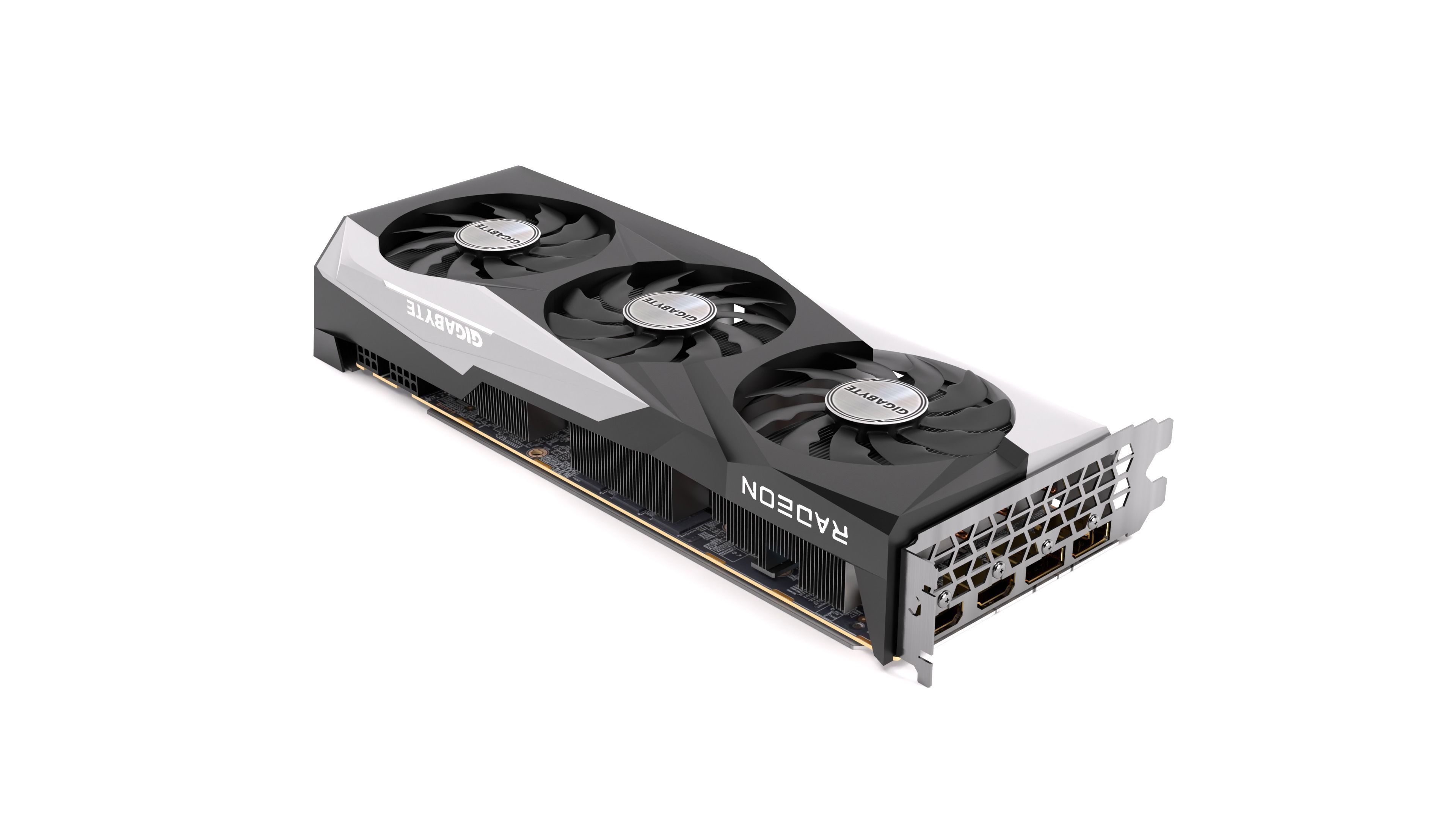 Gigabyte AMD Radeon 6700XT Graphics Card 3D model_1