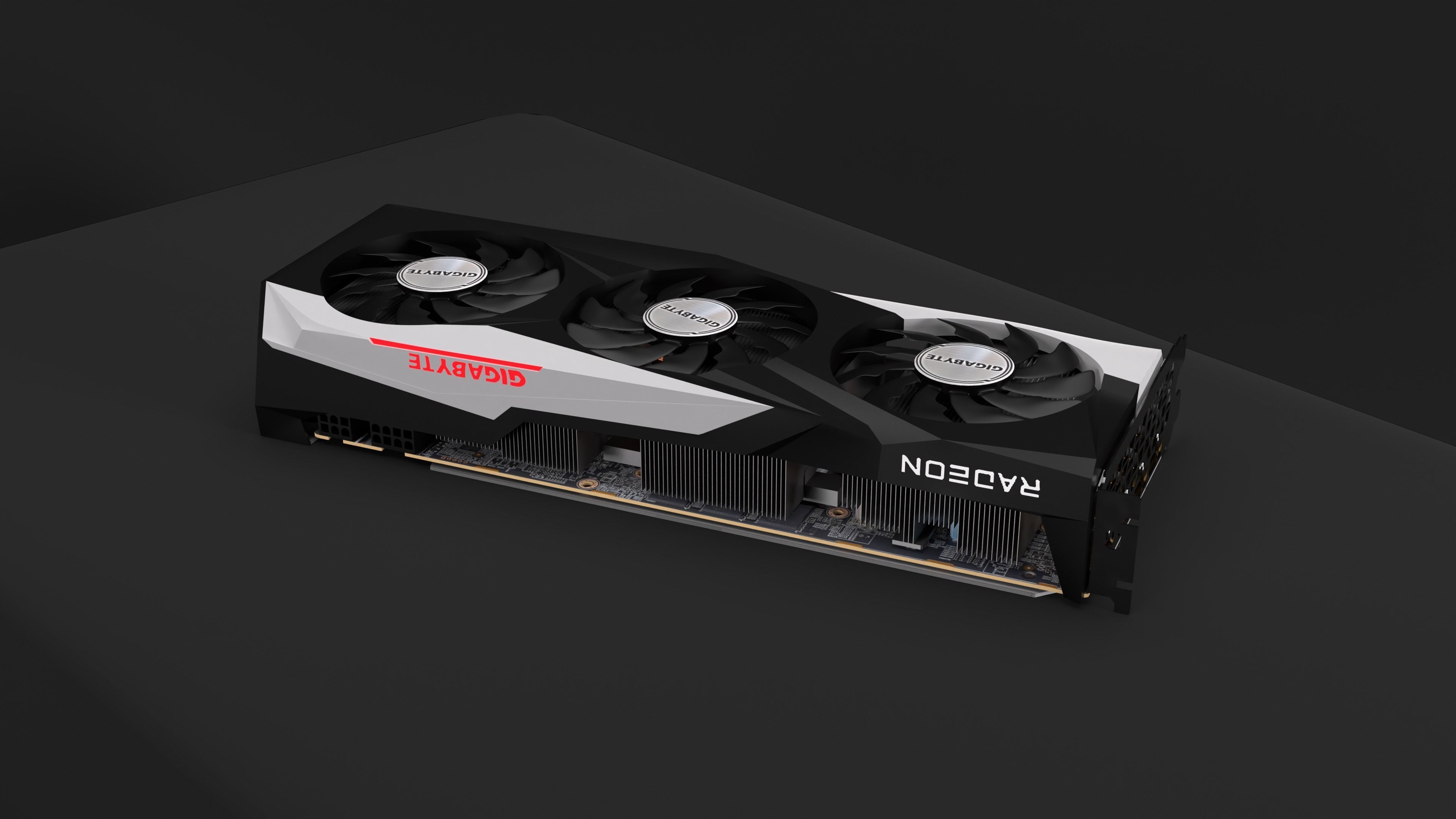 Gigabyte AMD Radeon 6700XT Graphics Card 3D model_8