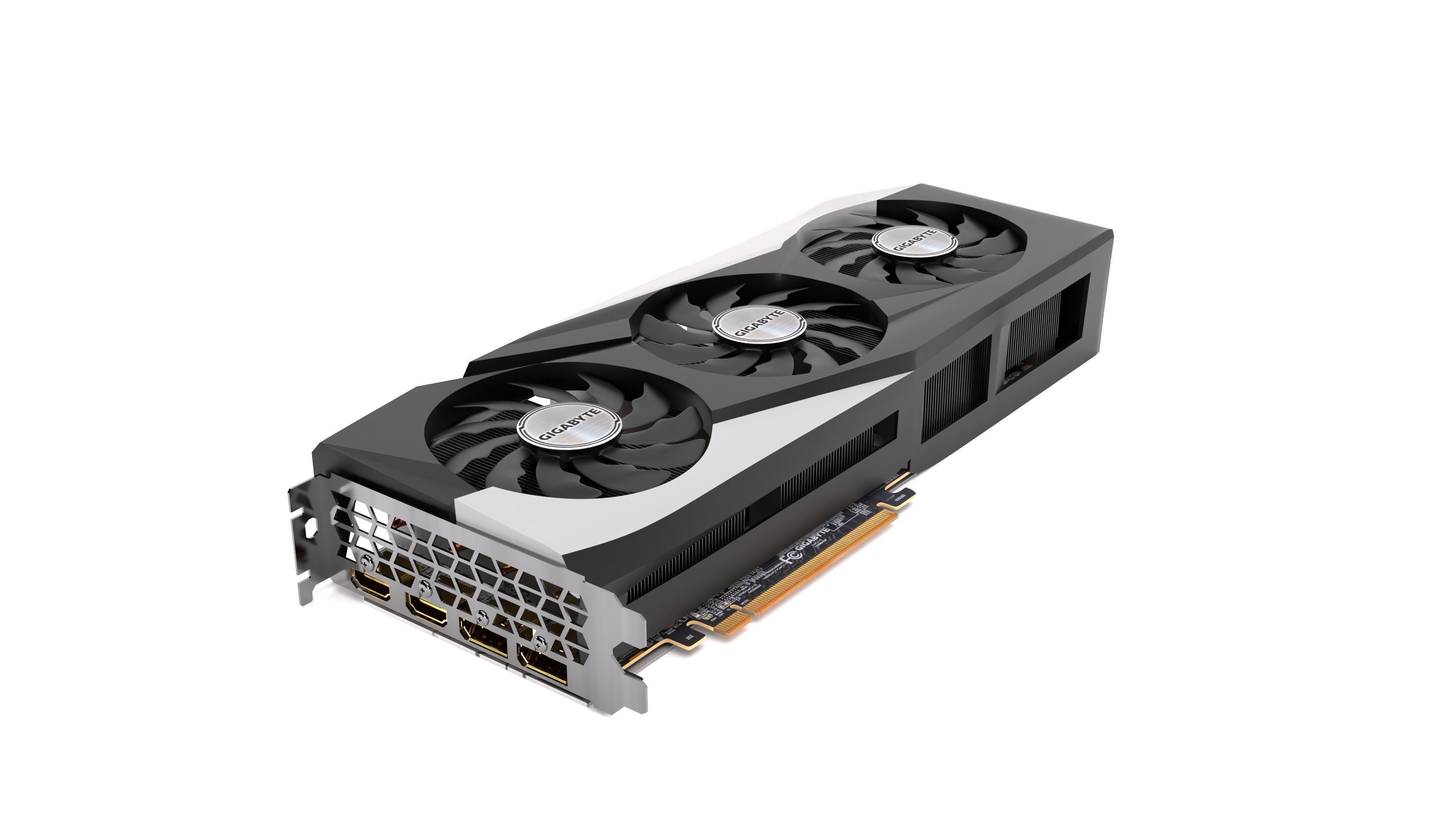 Gigabyte AMD Radeon 6700XT Graphics Card 3D model_2