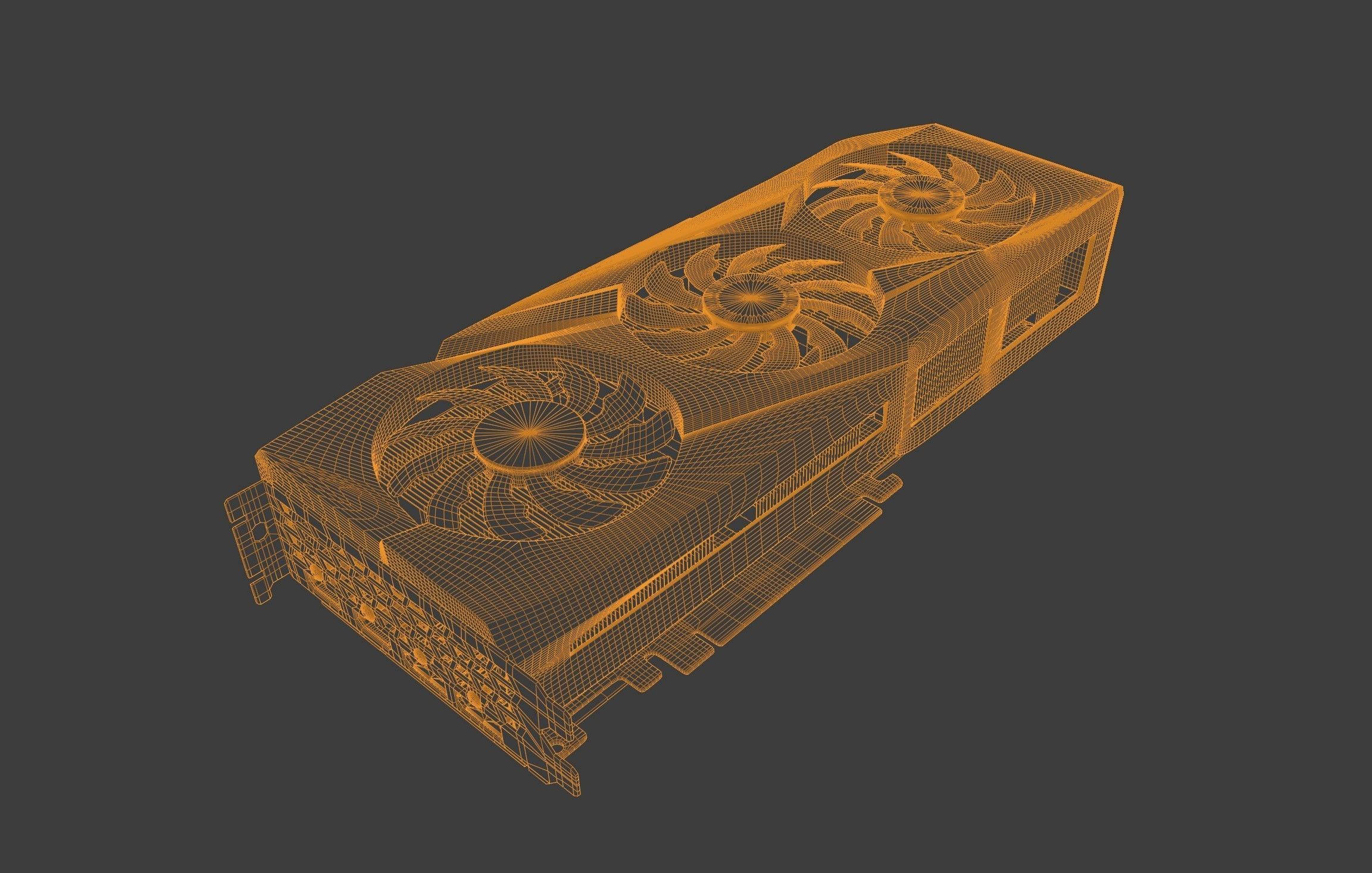 Gigabyte AMD Radeon 6700XT Graphics Card 3D model_9