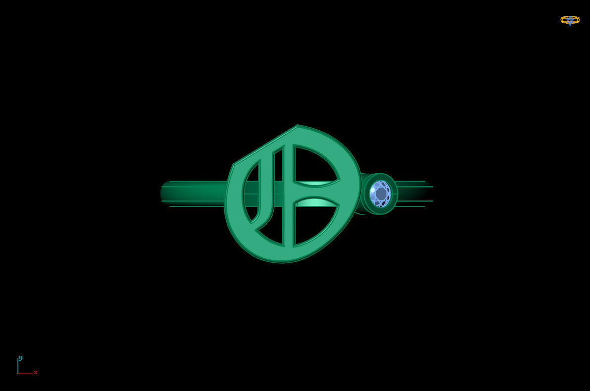 - Old English font ring O 3D print model_6