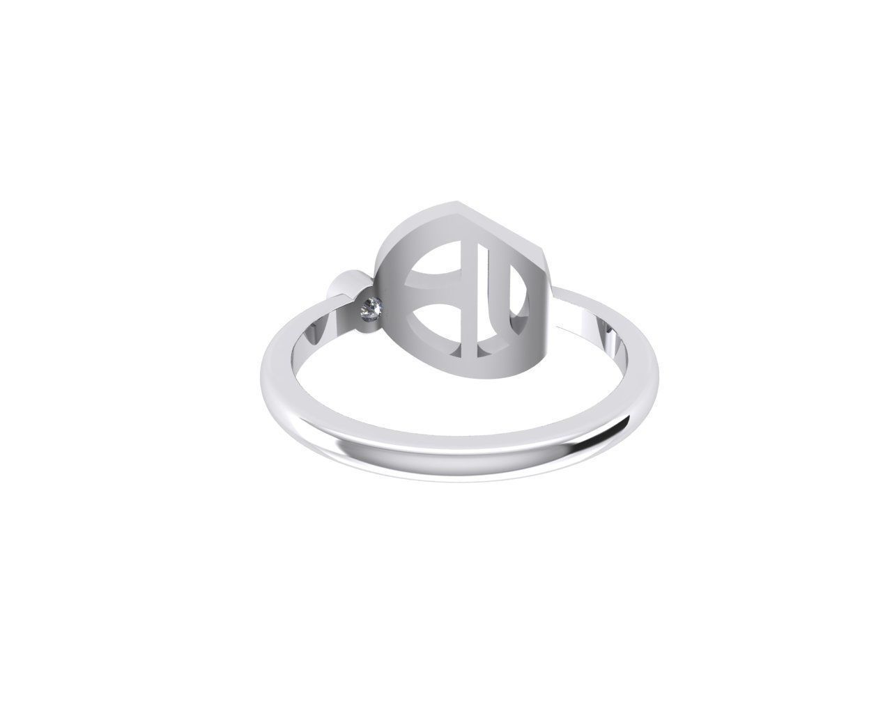 - Old English font ring O 3D print model_5