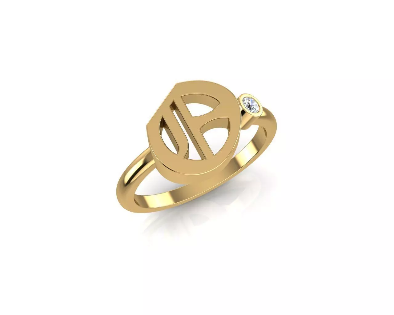 - Old English font ring O 3D print model_0