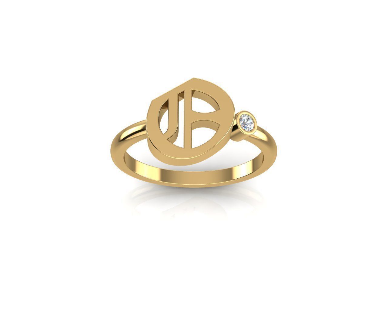 - Old English font ring O 3D print model_1