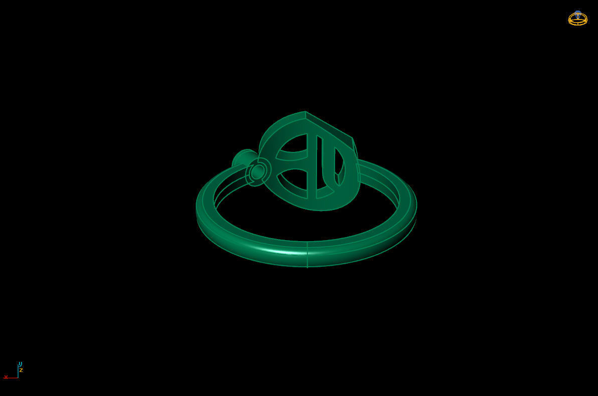 - Old English font ring O 3D print model_10